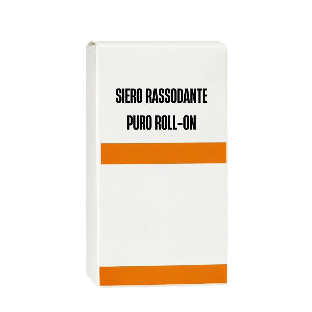 Siero rassodante puro roll-on packaging, designed for a smoother and more toned skincare routine.