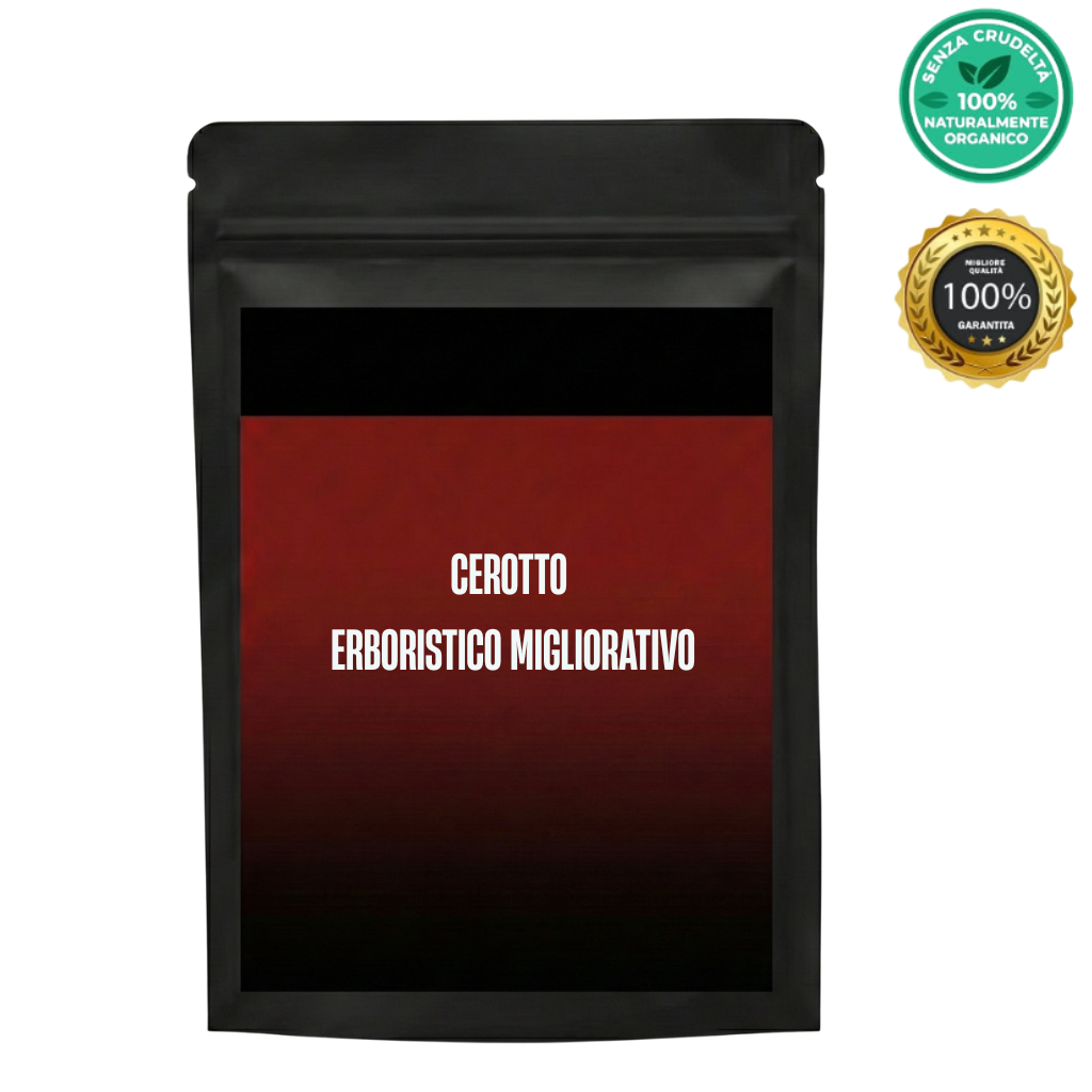 Cerotto erboristico migliorativo in confezione elegante per una bellezza pratica e quotidiana.