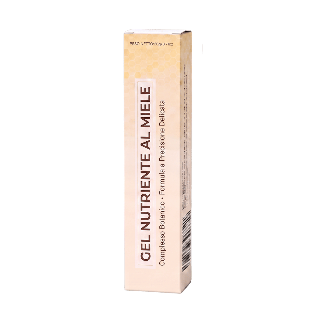 Packaging of Gel Nutriente al Miele Premium, a lightweight nourishing gel for fresh and smooth skin.