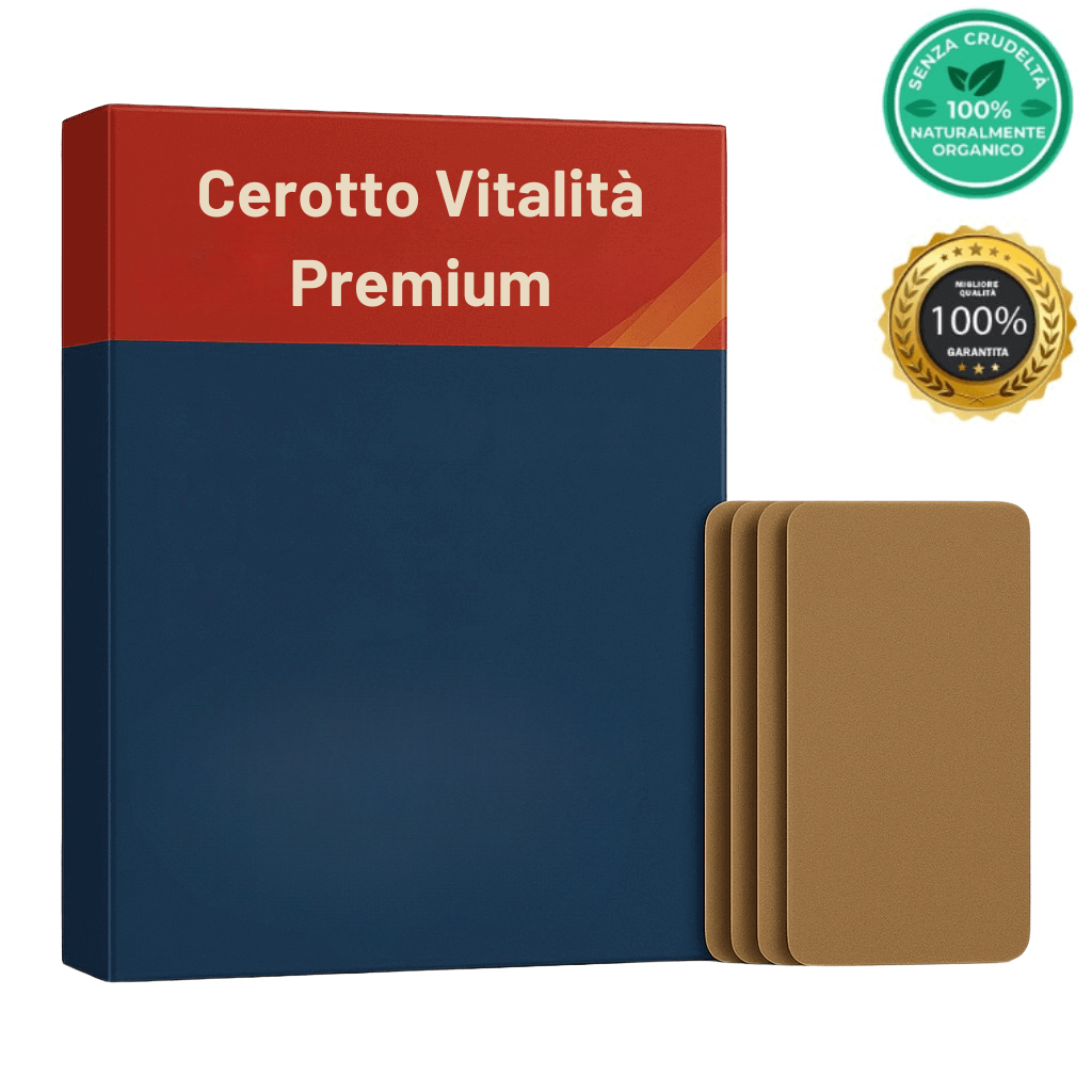 Cerotto Vitalità Premium skincare patches in packaging, designed for daily beauty routine and skin enhancement.