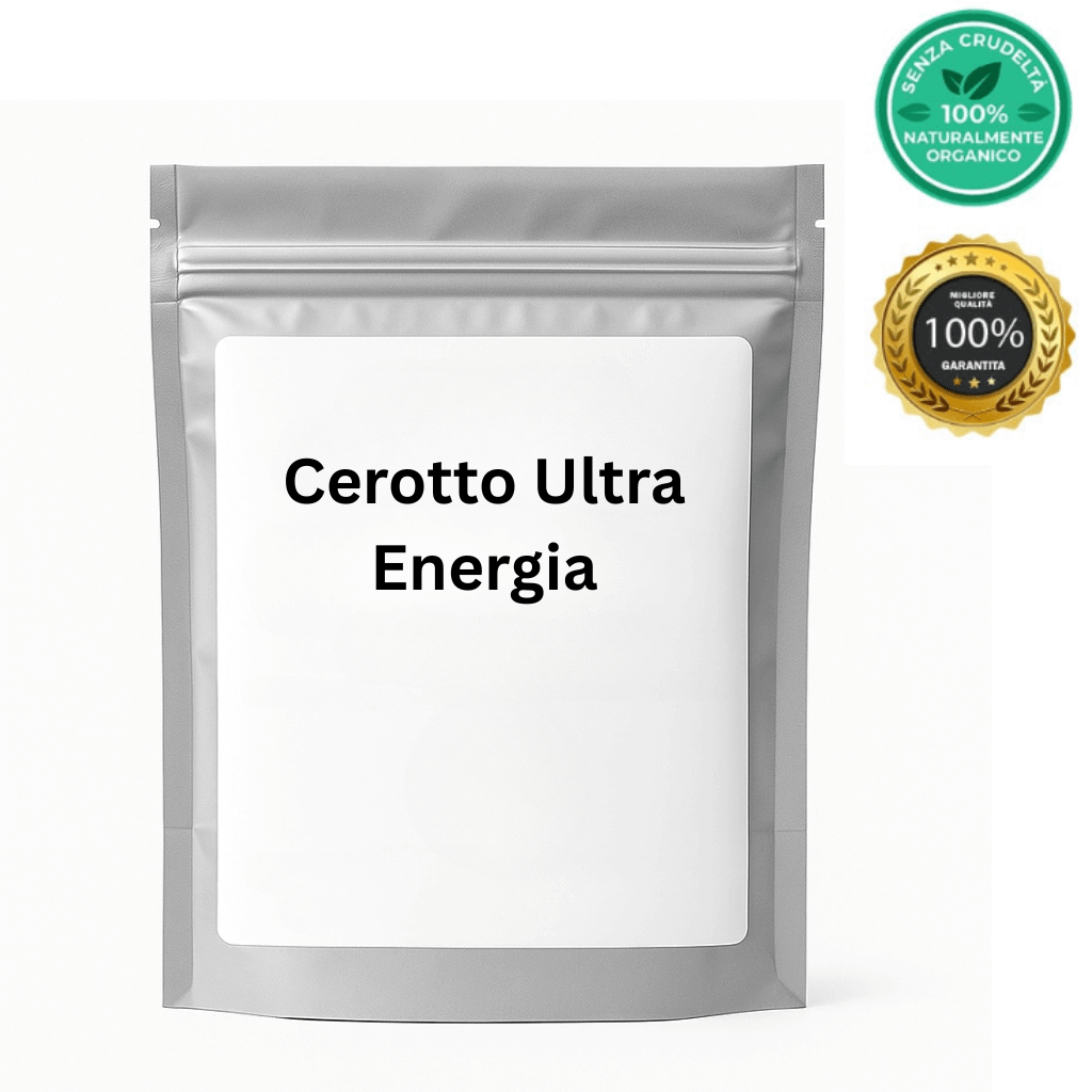 Cerotto Ultra Energia cosmetic patch packaging, designed for a smooth and well-groomed skin appearance.