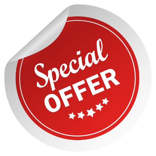 Adesivo di offerta speciale rosso con testo 'Special Offer' per promozioni e sconti.