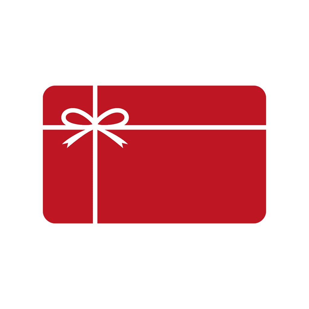 Credito negozio gratuito - immagine di un buono regalo rosso con fiocco bianco.