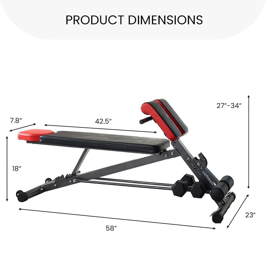 Pura Neve FormaBench product dimensions showing adjustable incline and compact design