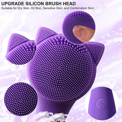 Pura Neve – Spazzola Viso Elettrica upgrade silicon brush head for all skin types.
