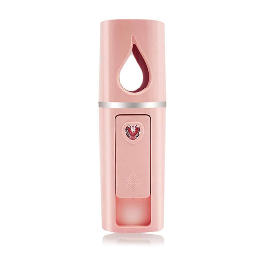 Pura Neve – Vaporizzatore Facciale Portatile in rosa, design compatto e pratico per idratazione della pelle.